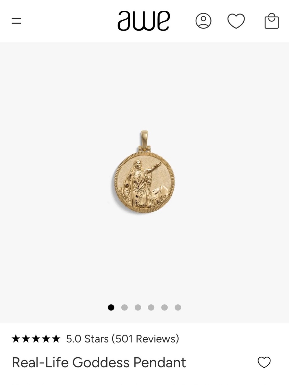 Awe Inspired Sacagawea Pendant Only